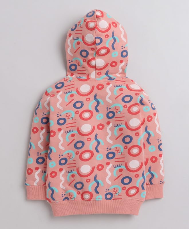 BUMZEE Orange Boys Full Sleeves Hooded Sweatshirt