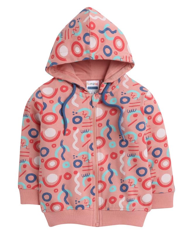 BUMZEE Orange Boys Full Sleeves Hooded Sweatshirt