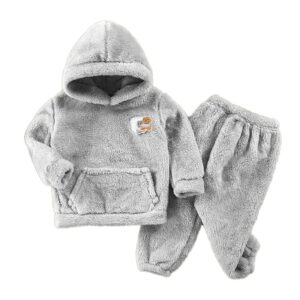 Toddler Boys Fleece Pullover Sweater Coat Set, Hoodie and Pants, Winter