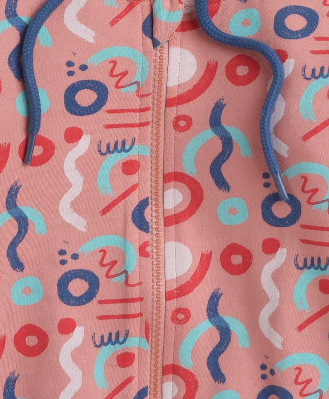 BUMZEE Orange Boys Full Sleeves Hooded Sweatshirt